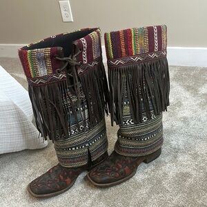 Colorful Fringe Western Boot Rugs